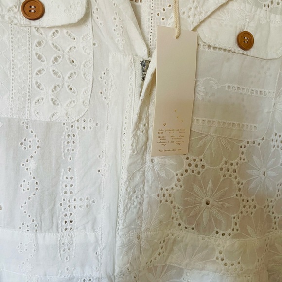 White Eyelet Lace Jumpsuit - Picture 4 of 7